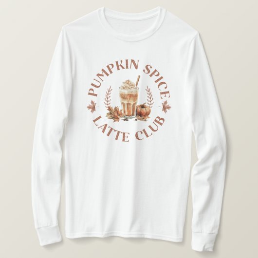 Pumpkin Gewürz Latte Club Herbst Herbst T-Shirt (Design vorne)