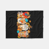 Pumpkin Gewürz Latte Fall Gemütlicher Kaffee Retro Fleecedecke (Vorderseite (Horizontal))