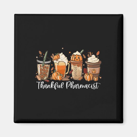 Pumpkin Gewürz Latte Fall Kaffee Lover Dank Pha Magnet (Vorne)