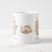 Pumpkin Gewürz Latte Fall Leaf Floral Jumbo-Tasse (Vorderseite)