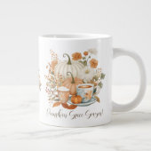 Pumpkin Gewürz Latte Fall Leaf Floral Jumbo-Tasse (Rechts)