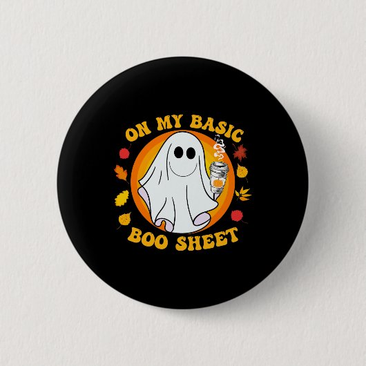 Pumpkin Gewürz Latte Fall Vibe Halloween Basic-Spa Button (Vorderseite)
