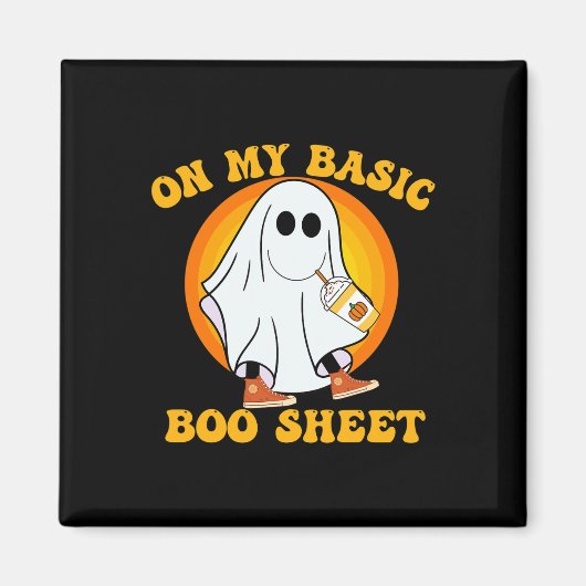 Pumpkin Gewürz Latte Fall Vibe Halloween Basic-Spa Magnet (Vorne)