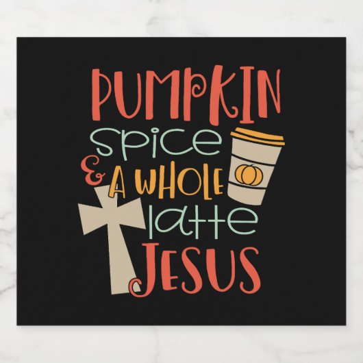Pumpkin Gewürz Latte Jesus Halloween-Kostüm Schaumweinetikett (Einzelnes Label)