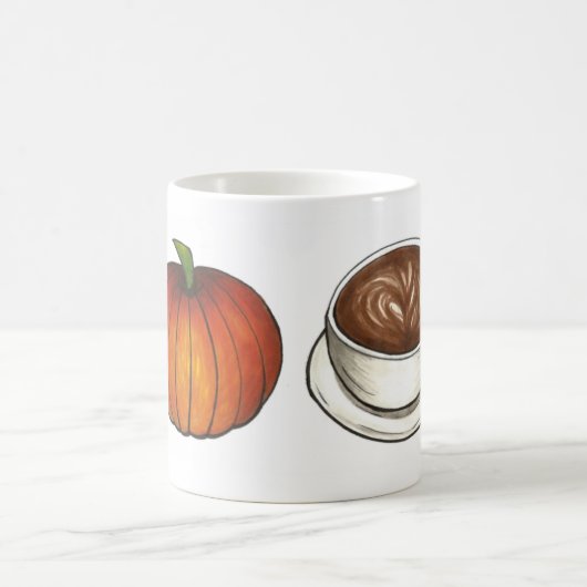 Pumpkin Gewürz Latte Kaffee Orange Pumpkins Tasse (Mittel)