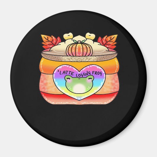 Pumpkin Gewürz Latte Love Frog Magnet (Vorne)