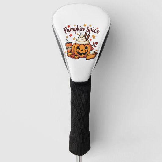 Pumpkin Gewürz Latte Pumpkin Kuchen Herbst Herbst Golf Headcover (Vorderseite)