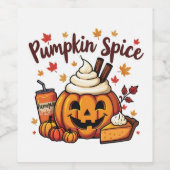Pumpkin Gewürz Latte Pumpkin Kuchen Herbst Herbst Weinetikett (Einzelnes Label)