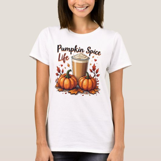 Pumpkin Gewürz Latte & Pumpkins Fall T - Shirt (Vorderseite)