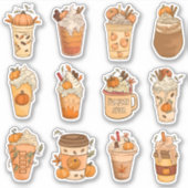 Pumpkin Gewürz Latte Stickers Pack Aufkleber (Vorderseite)