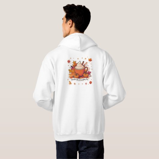 Pumpkin Gewürz Latte Vibes Gemütlicher Herbstkaffe Hoodie (Schwarz voll)