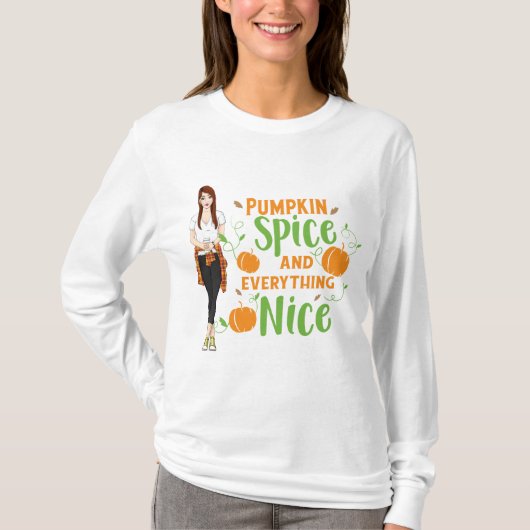 Pumpkin Gewürz Long Sleeve T-Shirt (Vorderseite)
