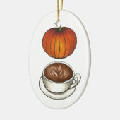 Pumpkin Gewürz Lover Kaffee Latte Herbstferien Keramikornament (Links)