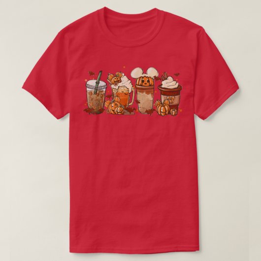 Pumpkin Gewürz Niedliche Latte Iced Herbstkaffee L T-Shirt (Design vorne)