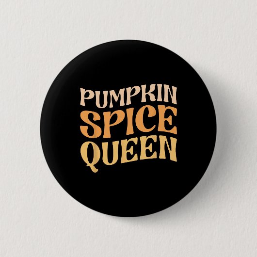Pumpkin Gewürz Queen Psl Kaffee Lover Retro Fall A Button (Vorderseite)
