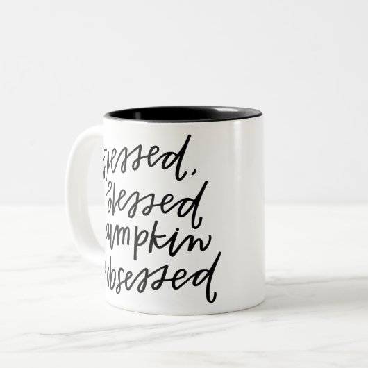 Pumpkin Gewürz Seltsegnet Fall Geschenk Zweifarbige Tasse (Vorderseite Links)