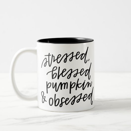 Pumpkin Gewürz Seltsegnet Fall Geschenk Zweifarbige Tasse (Links)