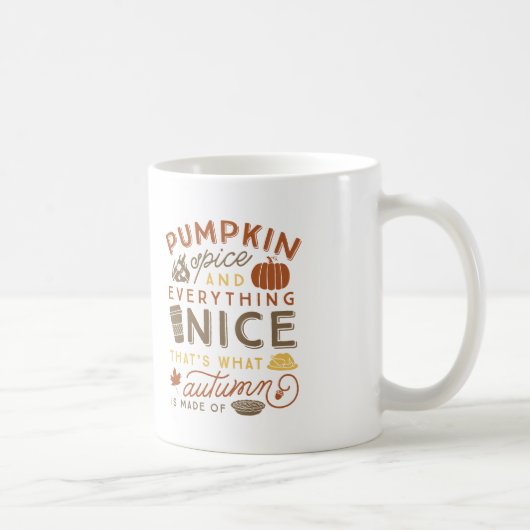 Pumpkin Gewürz Typografische Herbstkaffee Tasse (Rechts)
