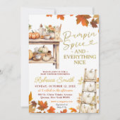 Pumpkin Gewürz und alles Nizza Baby Dusche Einladung (Vorderseite)