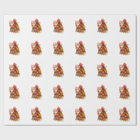 Pumpkin Gewürz und alles Nizza Fall Hühnchen Vib Geschenkpapier (Flach)