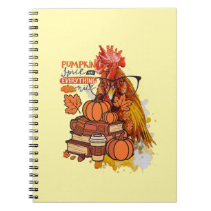 Pumpkin Gewürz und alles Nizza Fall Hühnchen Vib Notizblock