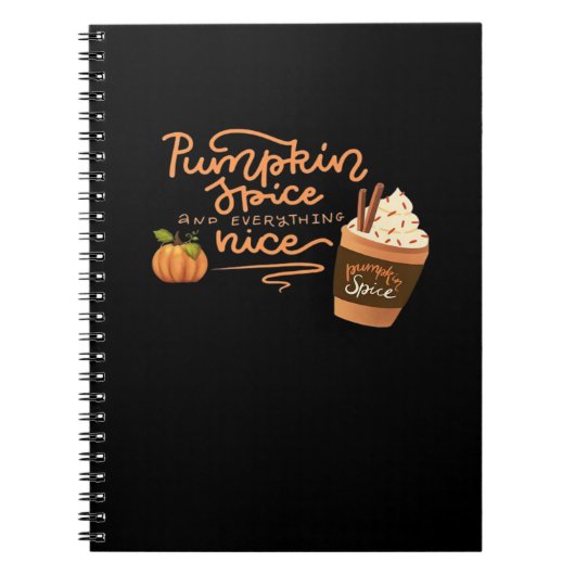 Pumpkin Gewürz und alles Nizza Fall Kunst mit PL Notizblock (Vorderseite)