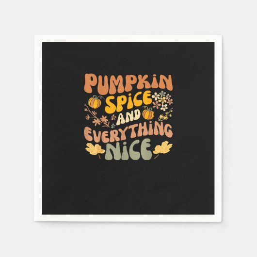 Pumpkin Gewürz und alles Nizza Fall Saison Herbst Serviette (Vorderseite)