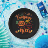 Pumpkin Gewürz und alles Nizza Fall Saison Vint Pappteller (Party)