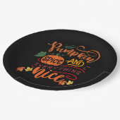 Pumpkin Gewürz und alles Nizza Fall Saison Vint Pappteller (Schrägansicht)