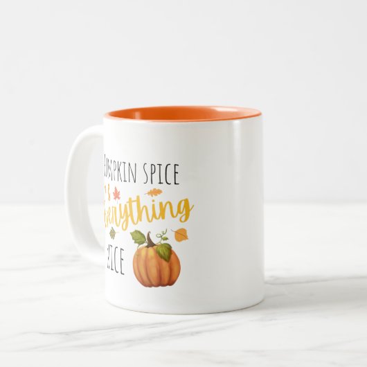 Pumpkin Gewürz und alles Nizza Fall Zweifarbige Tasse (Vorderseite Links)