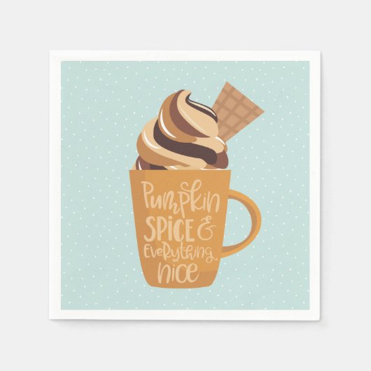 Pumpkin Gewürz und alles Nizza Latte Napkins Serviette (Vorderseite)