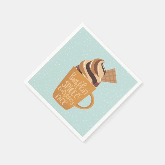 Pumpkin Gewürz und alles Nizza Latte Napkins Serviette (Ecke)