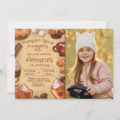 Pumpkin Gewürz und alles Nizza mit Foto Einladung (Vorderseite)