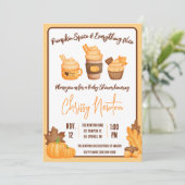 Pumpkin Gewürz und alles Nötige, Babydusche Einladung (Stehend Vorderseite)