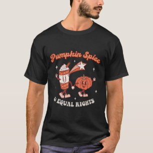 Pumpkin Gewürz und Gleichberechtigung Retro Groovy T-Shirt