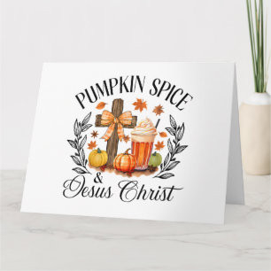 Pumpkin Gewürz und Jesus Christus Cross Pumpkin Ch Karte