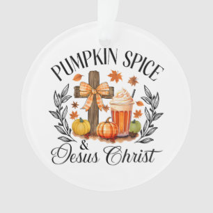Pumpkin Gewürz und Jesus Christus Cross Pumpkin Ch Ornament