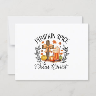 Pumpkin Gewürz und Jesus Christus Cross Pumpkin Ch RSVP Karte