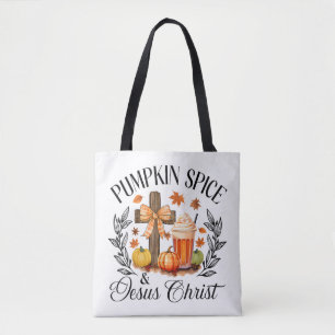 Pumpkin Gewürz und Jesus Christus Cross Pumpkin Ch Tasche