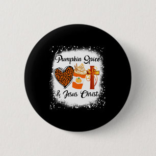 Pumpkin Gewürz und Jesus Christus Leopard Herzschl Button