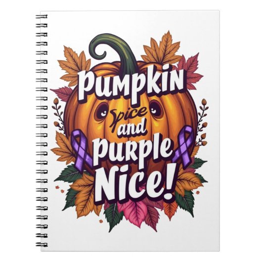Pumpkin Gewürz und Lila Nice: Funny Fall Awarenes Notizblock (Vorderseite)