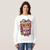 Pumpkin Gewürz und Lila Nice: Funny Fall Awarenes Sweatshirt (Vorne ganz)