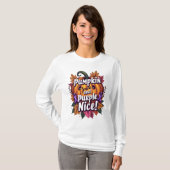Pumpkin Gewürz und Lila Nice: Funny Fall Awarenes T-Shirt (Vorne ganz)