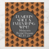 Pumpkin Gewürz und Wein Brautparty Orange Fall Weinetikett (Einzelnes Label)