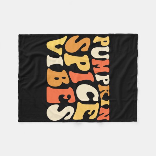 Pumpkin Gewürz Vibes Retro Autumn Vibes Fleecedecke (Vorderseite (Horizontal))