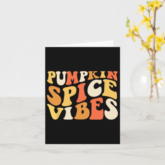 Pumpkin Gewürz Vibes Retro Autumn Vibes Karte (Gelbe Blume)