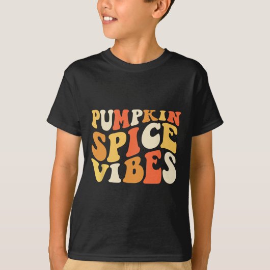Pumpkin Gewürz Vibes Retro Autumn Vibes T-Shirt (Vorderseite)
