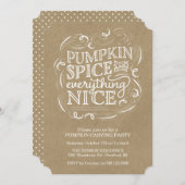 Pumpkin Gewürz Vintag Kraft Pumpkin Carving Party Einladung (Vorne/Hinten)