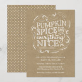 Pumpkin Gewürz Vintage Fall Kinderdusche Einladung (Vorne/Hinten)
