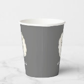 Pumpkin Gewürz Wasserfarbe Weiß & Grau Chia Latte Pappbecher (Rechts)